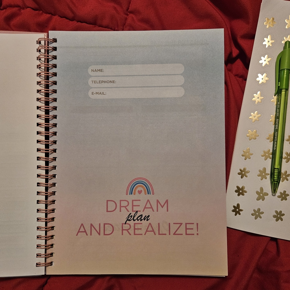 Pink Planner with Stickers and Green Pens - Picture 9 of 9